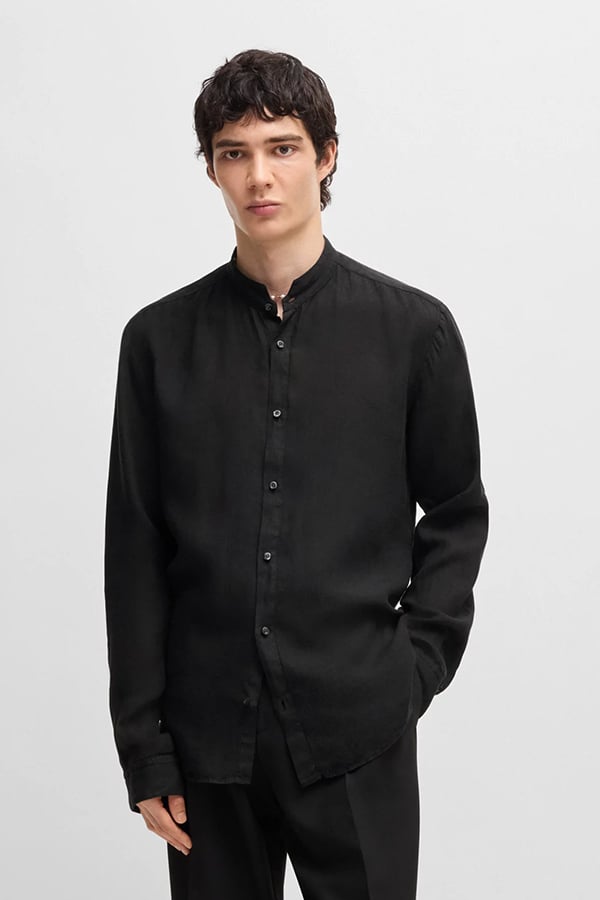 ΛΙΝΟ ΠΟΥΚΑΜΙΣΟ HUGO - 001 ΜΑΥΡΟ